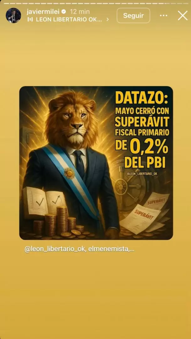 La publicacin de Javier Milei a pocos minutos del mensaje de Cristina Fernndez de Kirchner