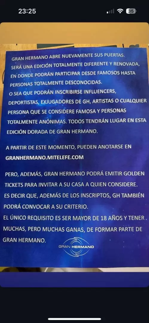 Los requisitos para la nueva edicin de Gran Hermano