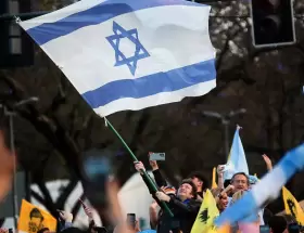 Javier Milei y la bandera de Israel