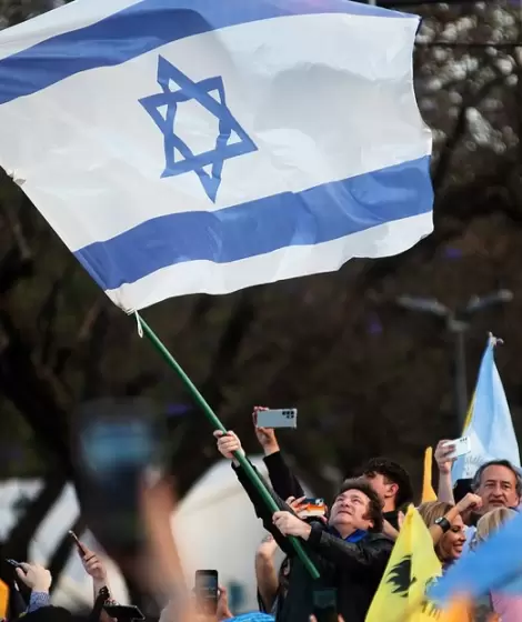 Javier Milei y la bandera de Israel
