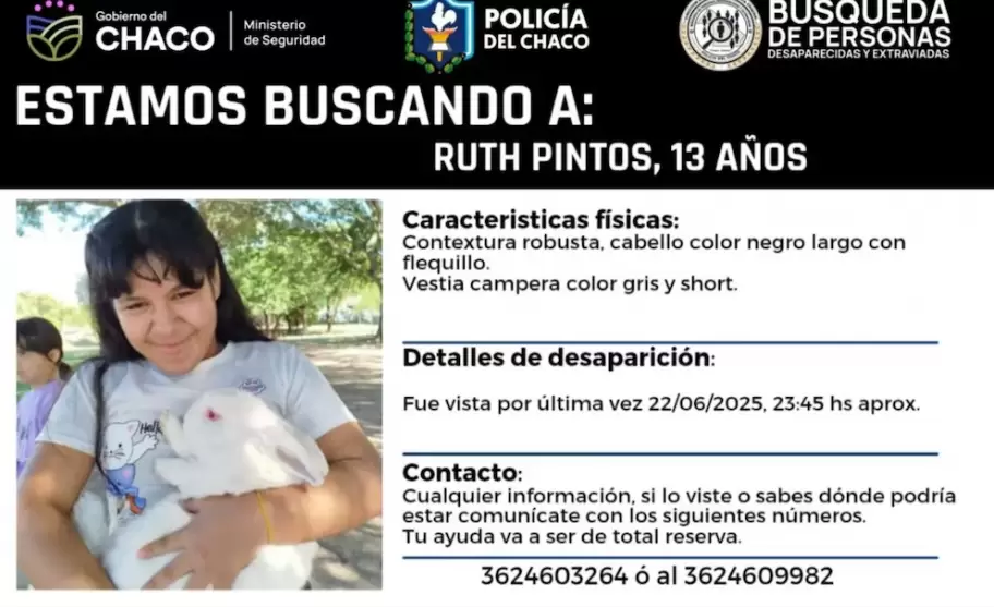 Ruth Pintos, de 13 años, escapó del hogar "Sueño de Luz"