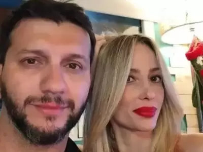 Luis González y su pareja la ex vedette Vanesa Carbone.