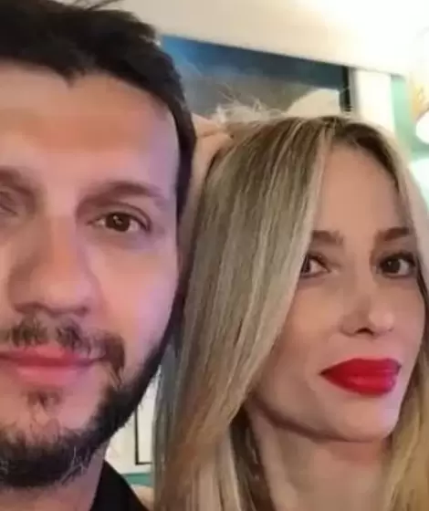 Luis González y su pareja la ex vedette Vanesa Carbone.