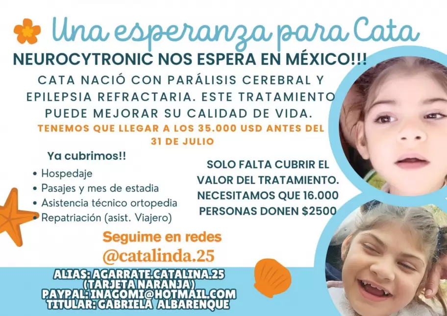 Tiene 9 aos, naci con parlisis cerebral y desde entonces lucha da a da