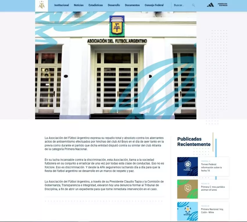 Comunicado de la AFA