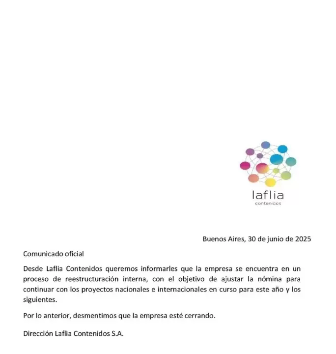 El escueto comunicado de LaFlia