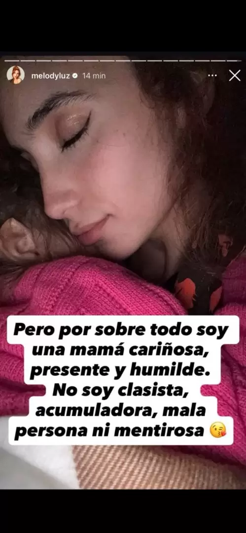 Melody Luz respondió a las acusaciones de Charlotte Caniggia con ternura y amor.