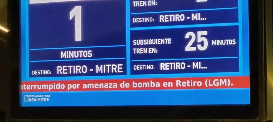 Amenaza de bomba en la estacin Retiro