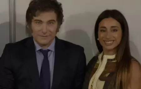 Javier Milei y la valijera libertaria Laura Belén Arrieta.