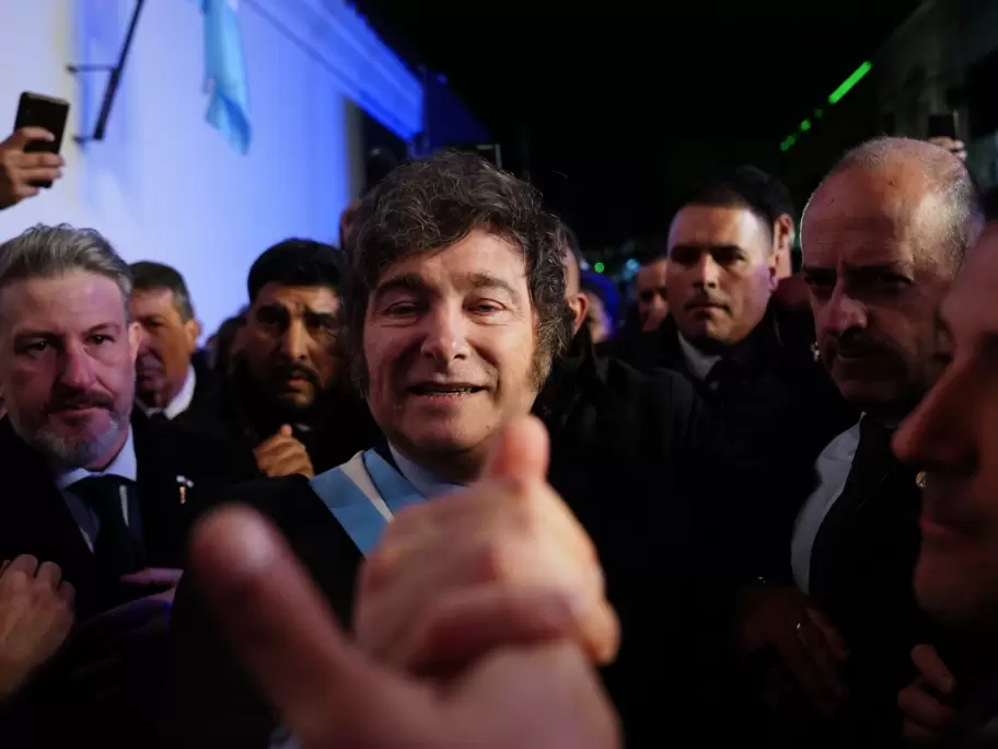Javier Milei durante la firma del Pacto de Mayo en la Casa Histrica