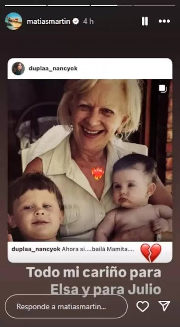 El posteo de Matas Martin para la mam de Nancy