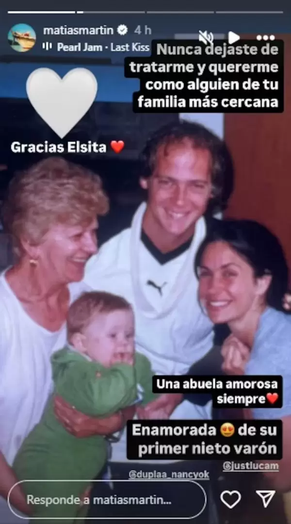 El posteo de Matas Martin para la mam de Nancy