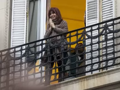 Cristina Fernndez de Kirchner desde el balcn