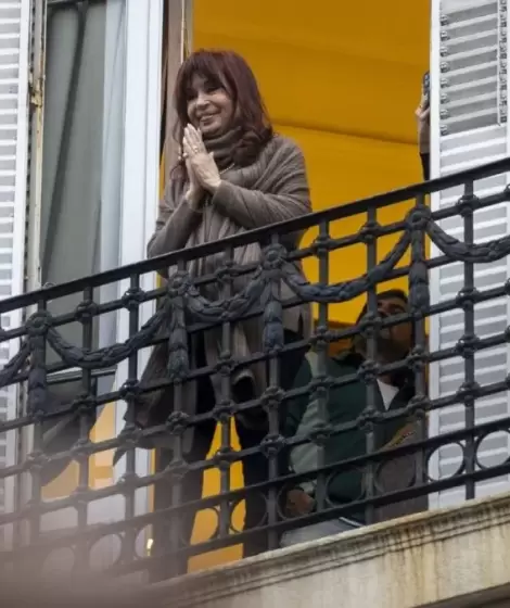 Cristina Fernndez de Kirchner desde el balcn