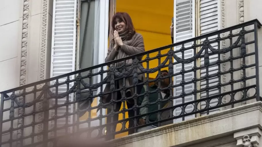 Cristina Fernndez de Kirchner desde el balcn