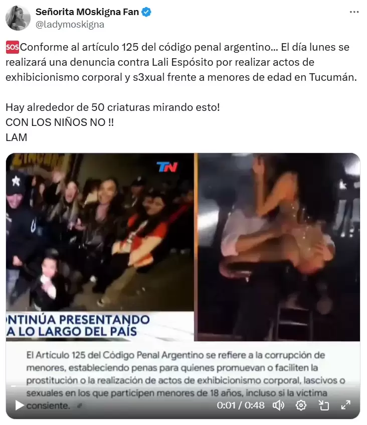 La fake news sobre Lali que compartió Virginia Gallardo en la pantalla de El Trece.