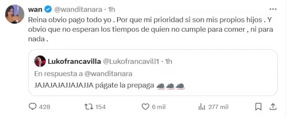 Mauro Icardi dej a Wanda Nara sin prepaga y ella explot en redes