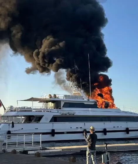 Se incendi en Europa el yate de Jos Luis Manzano