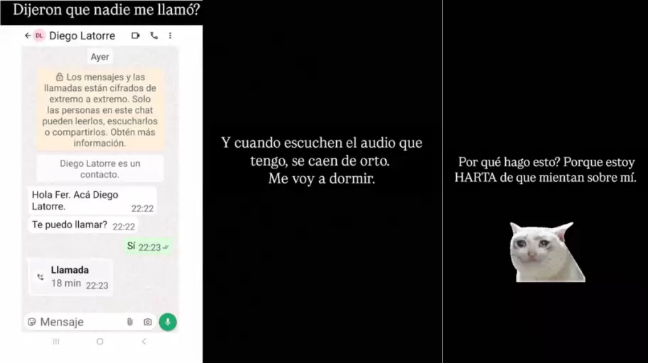 Fernanda Iglesias mostr la captura de pantalla que avala su ltimo enigmtico