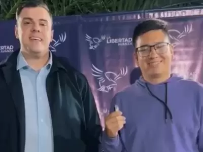 El Gordo Dan y el ex concejal salteño libertario Pablo Emanuel López.