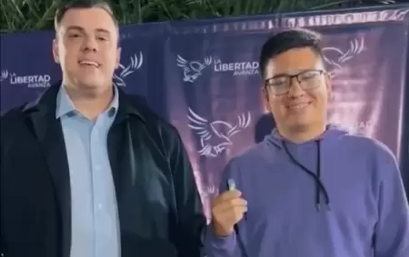 El Gordo Dan y el ex concejal salteño libertario Pablo Emanuel López.
