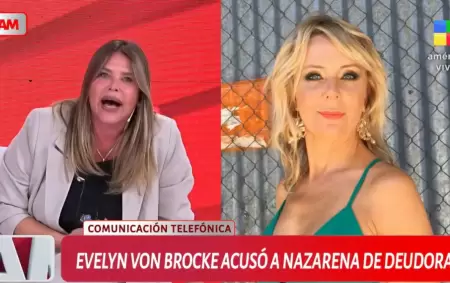 Nazarena Vélez se sacó chispas con Evelyn Von Brocke por una vieja deuda de su difunto ex marido.