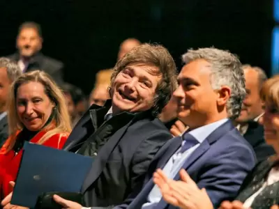 Karina y Javier Milei junto a Sebastián Pareja