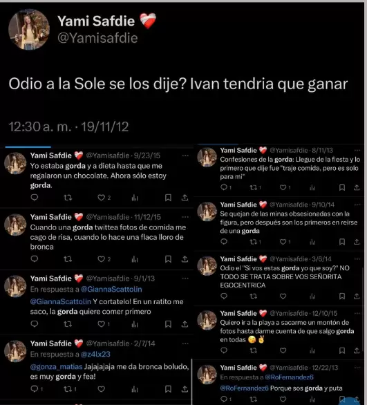 Tweets viejos de Yami Safdie