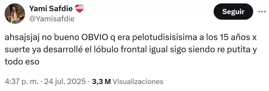 La autocrtica de Yami Safdie tras las filtraciones de posteos contra Soledad Pastorutti en su adolescencia.