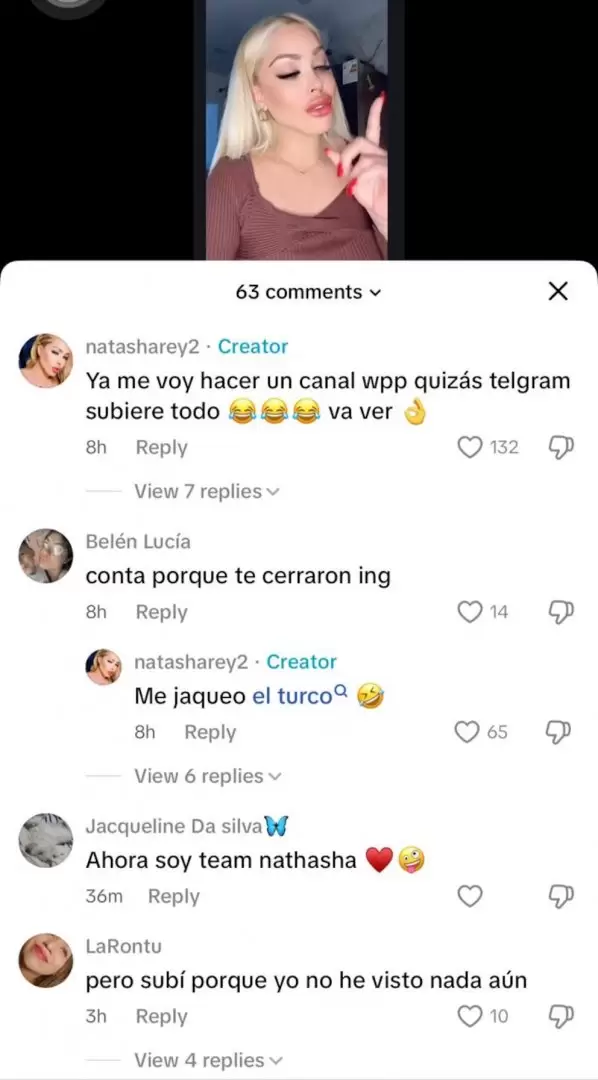 Natasha Rey acus a Icardi de haberle hackeado la cuenta de Instagram.