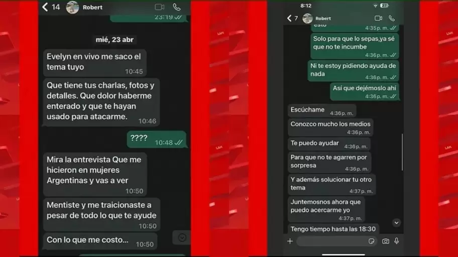 El chat de Araceli Salto y Roberto Garca Moritn luego de que se conociera su relacin.