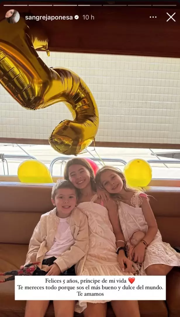La China Surez y Mauro Icardi festejan el cumpleaos de Amancio en medio de un paseo en yate