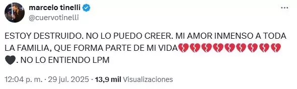 El desgarrador mensaje de Tinelli