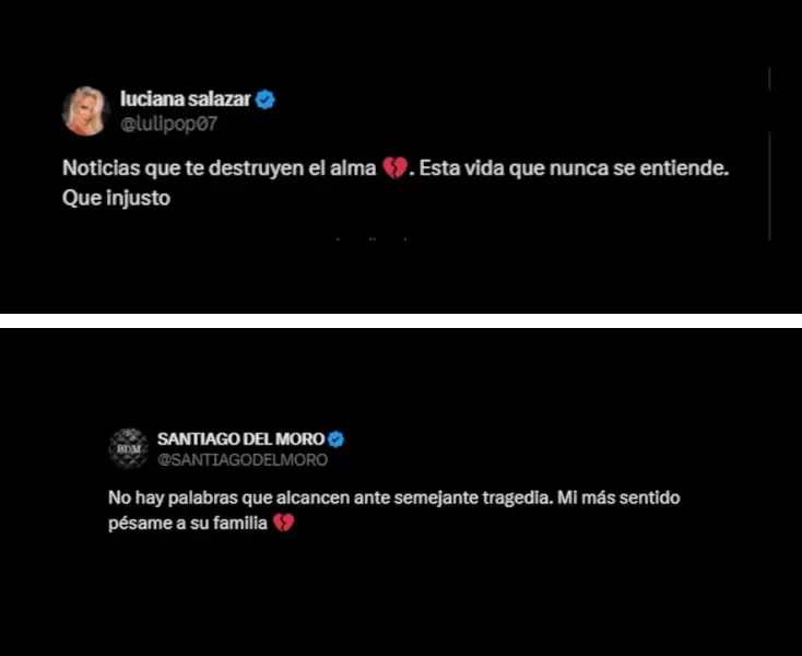 Luciana Salazar y Santiago Del Moro se pronunciaron en X por la muerte de Mila Yankelevich