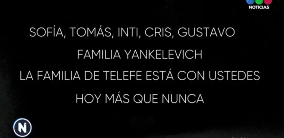 La emotiva placa de Telefe para solidarizarse con la familia Yankelevich tras el fallecimiento de Mila.