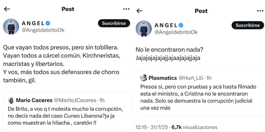 ngel De Brito en X, se mete de lleno en la poltica argentina