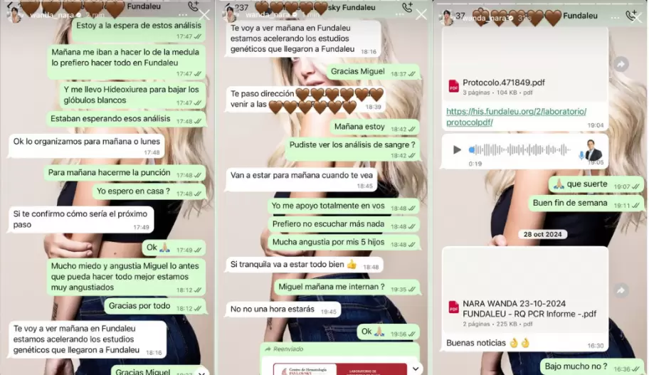 Wanda Nara expone los mensajes con su mdico para desmentir las acusaciones de Icardi