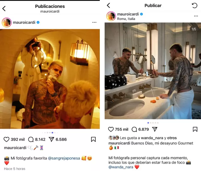 Mauro Icardi repite las mismas fotos romnticas que antes publicaba con Wanda, pero ahora con la China Surez