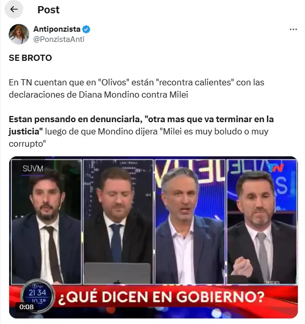 Segun anunciaron en TN, desde Olivos planean llevar a la ex canciller a la Justicia