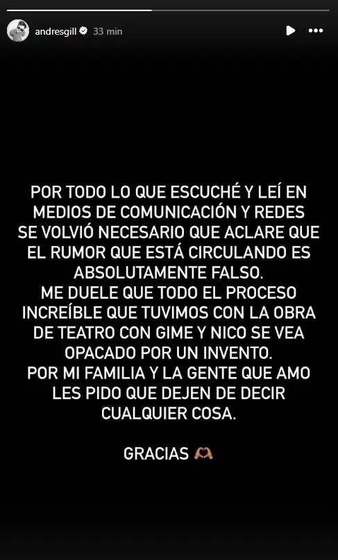 El descargo de Andrs Gil