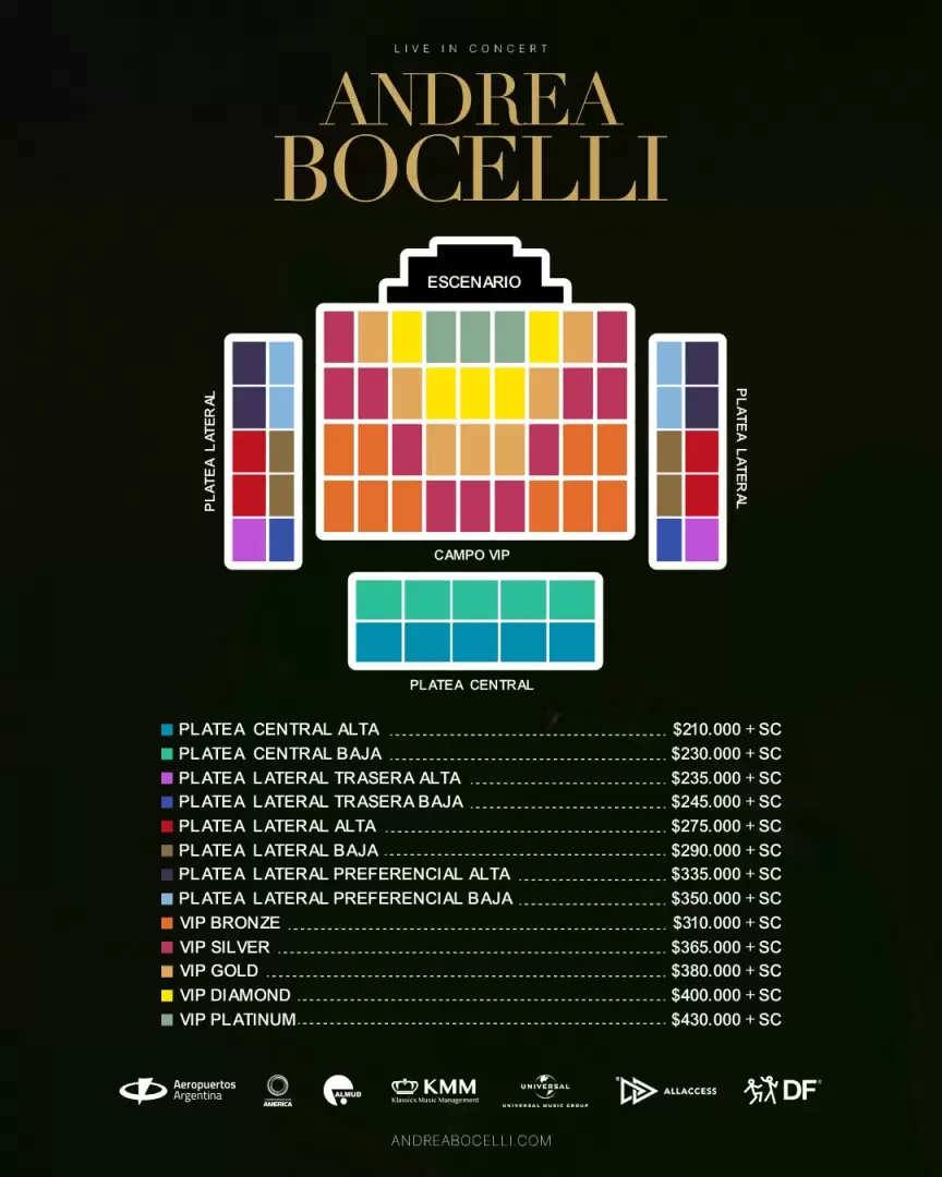 Andrea Bocelli en Argentina