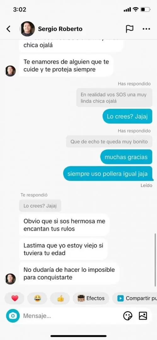 Los mensajes que leyó la madre de la adolescente.