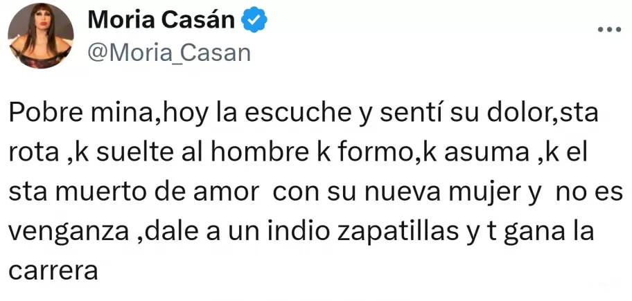 El tuit de Moria Casán sobre Wanda Nara y Mauro Icardi.