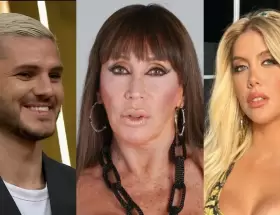 Mauro Icardi, Moria Casán y Wanda Nara.