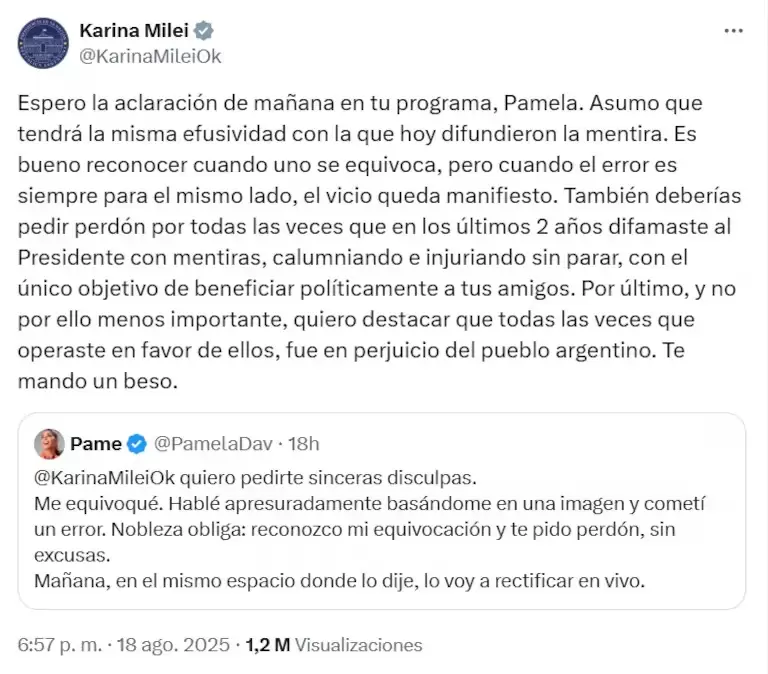 Karina Milei y su rpida reaccin para desmentir un... reloj