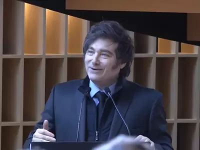 Milei en la nueva sede de Corporacin Amrica