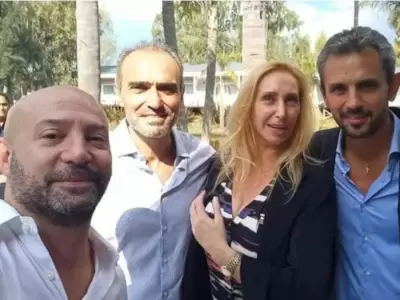 Diego Spagnuolo junto a Karina Milei, Lule y Martn Menem