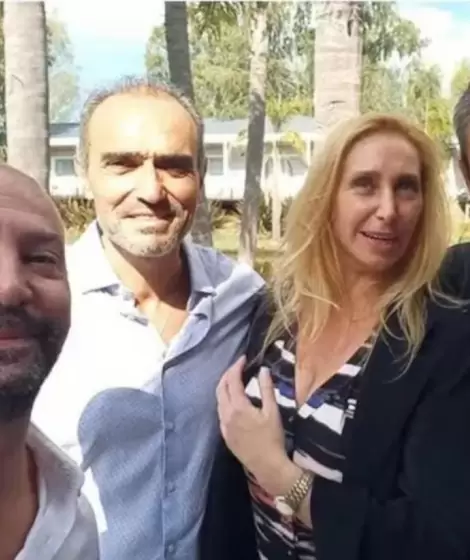 Diego Spagnuolo junto a Karina Milei, Lule y Martn Menem