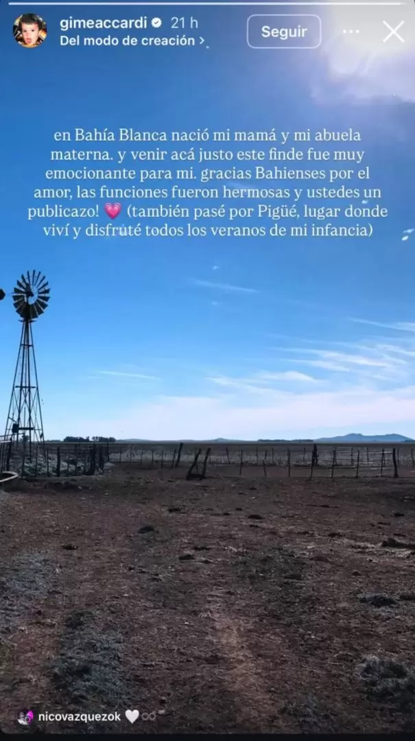 Gimena Accardi se descarg en redes sociales y recibi el apoyo de Nico Vzquez