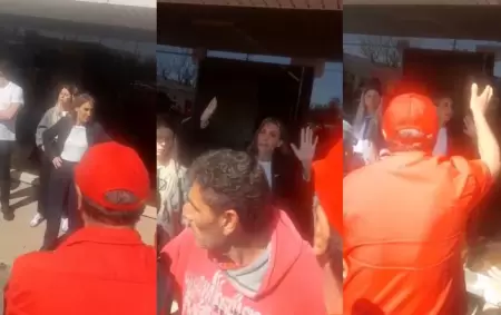 Imgenes de cmo expulsaron a Florencia Arietto del paro de cosechadoras Vassalli en Firmat, Santa Fe.